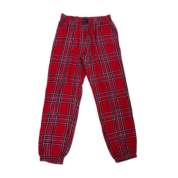 Victoria's Secret Pajama Pants Red Plaid Jogger Lounge Bottoms Size Womens Small - Picture 1 of 3